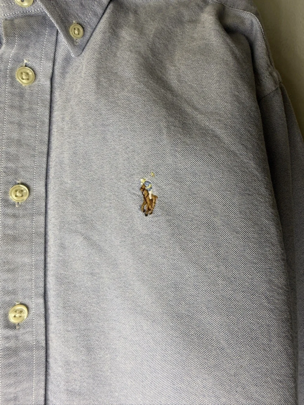 Vintage Ralph Lauren Blue Collar Button Down Oxford Boys Size‎ 12